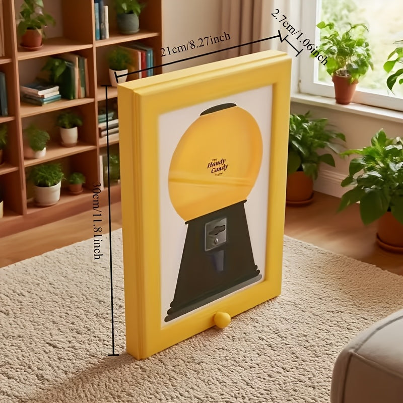 Wall-Mounted Candy Dispenser Frame – Square Hanging Candy Distribution Organizer for Halloween, Christmas, School Parties & Holiday Gifts, Available in Blue, Pink & Yellow