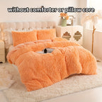 Plush Duvet Cover Set 3 Piece Ultra-Soft Warm Comforter Cover Twin Full Queen King 8 Colors for Bedroom Guest Room Dorm