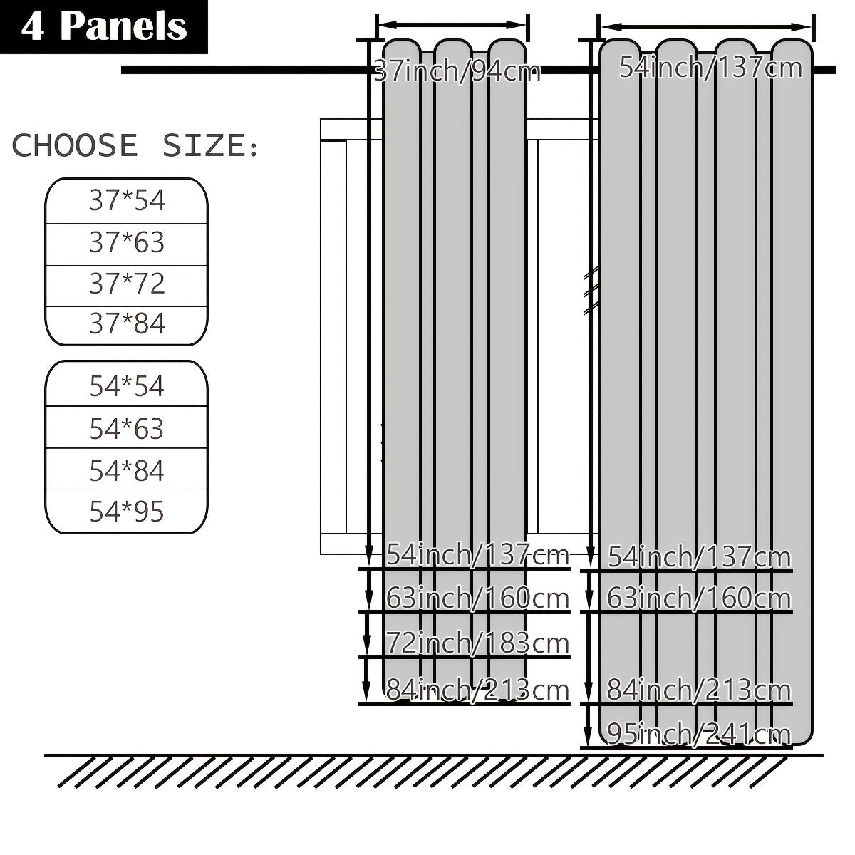 Semi-Sheer Curtains 4 Panels – Modern Light Filtering Window Drapes with Rod Pocket & Eyelet for Living Room, Bedroom & Office, Easy Install No Bleach Care
