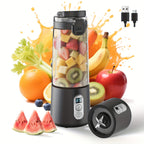 Portable Blender USB-C Rechargeable 6-Blade Stainless Steel – Ice Crush Smoothie Maker with Digital Timer, Battery Display & No-Spill Lid for Gym, Travel & Protein Shakes, Pink or White