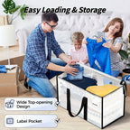 8-Pack Heavy Duty Transparent Moving Bags with Lids – XL Zipper Storage Boxes with Reinforced Handles for Clothing, Bedding, Dorm & College Moving, 27x14x15 inch