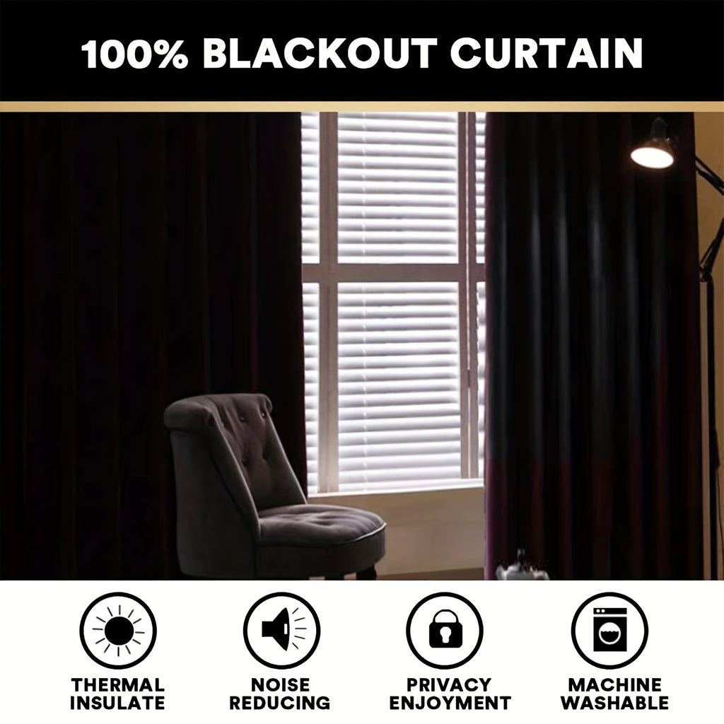 100% Blackout Linen Textured Curtains – Thermal Insulated Noise Reducing Grommet Window Drapes | 2-Panel Set for Bedroom, Living Room & Hall | 6 Neutral Colors