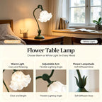 Tulip Flower Shape Table Lamp – Aesthetic Vintage Floral Bedside & Desk Lamp for Bedroom, Dresser & Living Room Home Decor (Bulb Not Included)