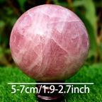 Rose Quartz Crystal Ball – Natural Pink Quartz Sphere Polished for Tabletop Display, Collector Mineral Specimen, Healing Crystal Home Decor Gift for Valentine's Day, Christmas & Easter