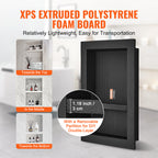 Recessed Shower Niche 16x24 Inch Tile-Ready with Double Shelf, 100% Waterproof XPS Foam Wall Niche, Square Corners Built-In Storage for Shower & Bathroom, Black