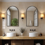 Arched Bathroom Mirror Wall Mounted Metal Frame Vanity Makeup Mirror in Gold or Black – 22x30, 24x36, 26x38 Inch for Bathroom Bedroom Entryway & Living Room
