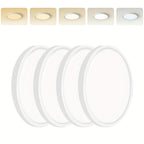 LED Flush Mount Ceiling Light 12 Inch 5CCT Dimmable – 22W 2400LM Modern Round Flat Panel Light for Bedroom, Living Room & Dining Room, 2/4/6 Pack