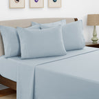 Brushed Microfiber Bed Sheet Set 6 Piece with Embroidered Pillowcases - Hotel Luxury Deep Pocket 16 Inch, Soft Breathable All Season, 24 Colors, Twin Twin XL Full Queen King Cal King