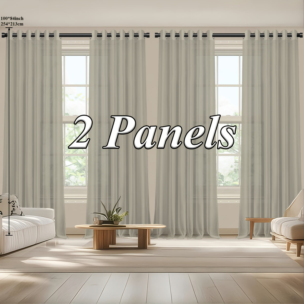 Sheer Curtains Semi Transparent Panels with Top Loop Pleated Header for Bedroom Living Room – Set of 2 or 4, 70-80G Lightweight Fabric, Multiple Sizes & Colors