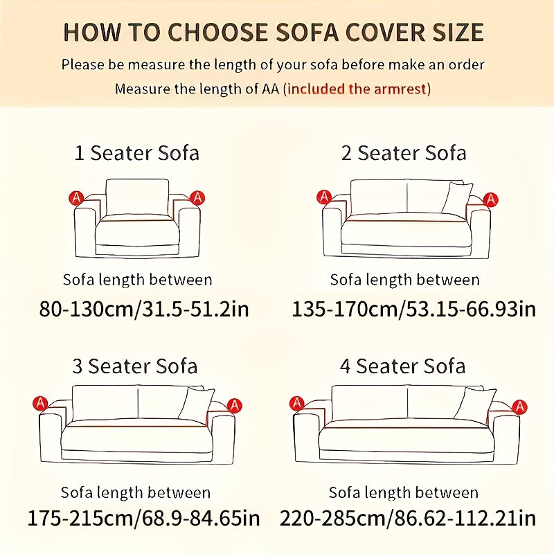 Striped Stretch Sofa Cover 1pc – Washable Non-Slip Scratch-Resistant All-Season Sofa Slipcover for 1 2 3 4 Seater, White Sawtooth Textured Fabric Couch Protector for Living Room Home Decor