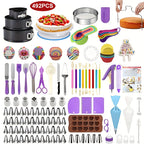 492-Piece Pro Cake Decorating Set - Complete Baking Kit with Cake Turntable, 58 Piping Tips, Reusable Piping Bags, Spatulas, Molds & More - Professional Quality for Home Bakers & Decorators