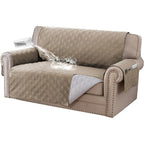 Liquid-Resistant Sofa Cover with Pocket, Geometric Pattern Couch Slipcover Furniture Protector for Pets, Washable Thick Soft 1 2 3 4 Seat Sizes Chair Loveseat Sofa