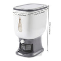 Rice Dispenser Large Capacity 22LB 6-Chamber Sealed Grain Storage Container with Measuring Cup & Transparent Window – Moisture & Insect Resistant One-Click Pantry Organizer for Rice Beans Flour Pet Food