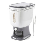 Rice Dispenser Large Capacity 22LB 6-Chamber Sealed Grain Storage Container with Measuring Cup & Transparent Window – Moisture & Insect Resistant One-Click Pantry Organizer for Rice Beans Flour Pet Food