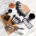 44-Piece Kitchen Cooking Tool Set – Complete Non-Stick Heat Resistant Dishwasher Safe Kitchen Utensils for Beginners & Enthusiasts, Holiday Gift