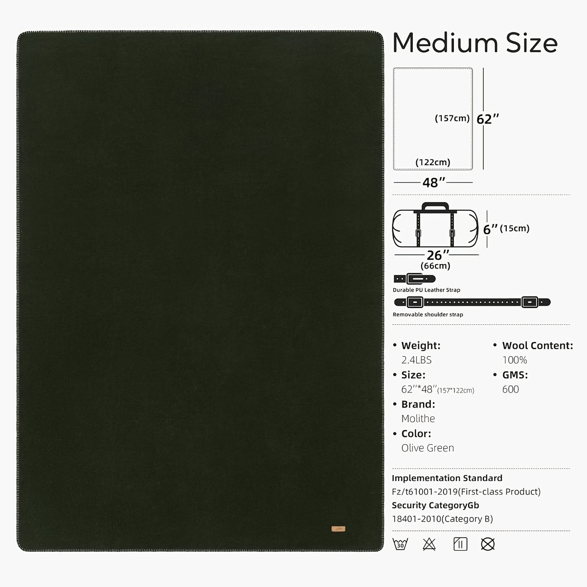 Military Style Camping Blanket – Warm Thick Washable Outdoor Throw for Camping, Sporting Events & Emergency Kits | 8 Colors, 2 Sizes