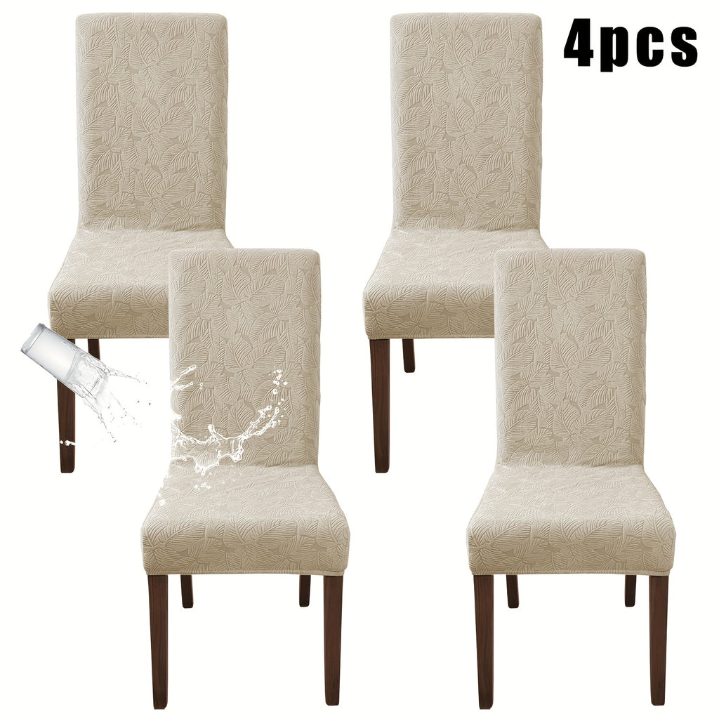 Dining Chair Covers 4/6pcs – Plant Print Stretch Parsons Chair Slipcovers 90% Polyester Elastic Band All-in-One Seat & Back Protector, Vintage Elegant Style for Kitchen Wedding Mother's Day Gift