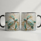 Sea Turtle Coffee Mug 11oz | Nautical Ocean Themed Ceramic Cup Gift for Ocean Lovers Birthdays Office Housewarming