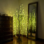 Willow Tree Floor Lamp LED Lighted Artificial Weeping Willow USB Powered Warm White Indoor Tree Light for Home Bedroom Living Room Mother's Day Decor