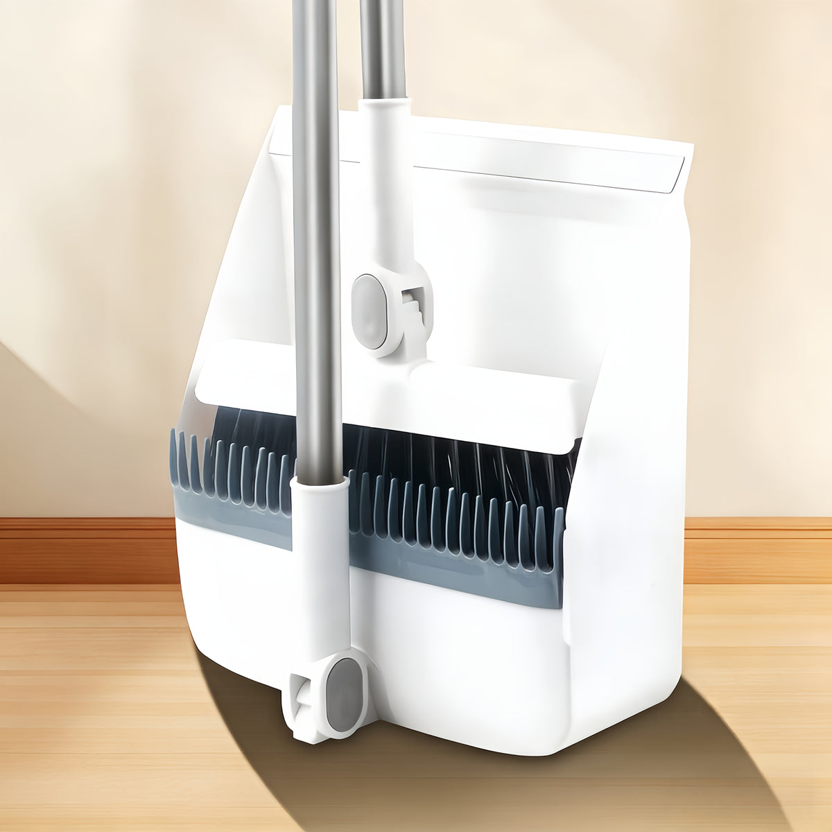 2-in-1 Broom and Dustpan Combo Set with Long Handle - Non-Stick Hair Cleaning, Foldable & Rotatable Design for Hard Floors, Living Room, Bedroom, Bathroom & Outdoor Use - 2pc & 3pc Options