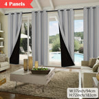 100% Blackout Curtains 4-Panel – Coated Lining Grommet Top for Total Darkness, Privacy Drapes for Bedroom Living Room Kitchen Bathroom, 8 Colors 9 Sizes
