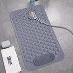 Anti-Slip Shower Mat with Massage Function – Extra Large Non-Slip Bathtub Mat for Safety & Comfort | 19.7”x31.5” | Green, Grey, White, Blue, Khaki & Pink