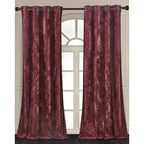 Luxury Distressed Crushed Velvet Curtains - 4-Piece Set (2 Panels + 2 Tiebacks), Grommet Top, Room Darkening | 10 Colors, 3 Sizes