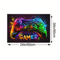 Gamer Area Rug – Cyberpunk Game Controller Design, Large Square Polyester Mat for Teen Bedrooms & Gaming Rooms