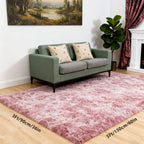 Tie-Dye Plush Shag Rug Non-Slip Machine Washable Furry Floor Carpet for Living Room Bedroom Office Multiple Sizes Tie-Dye Pink Tie-Dye Coffee