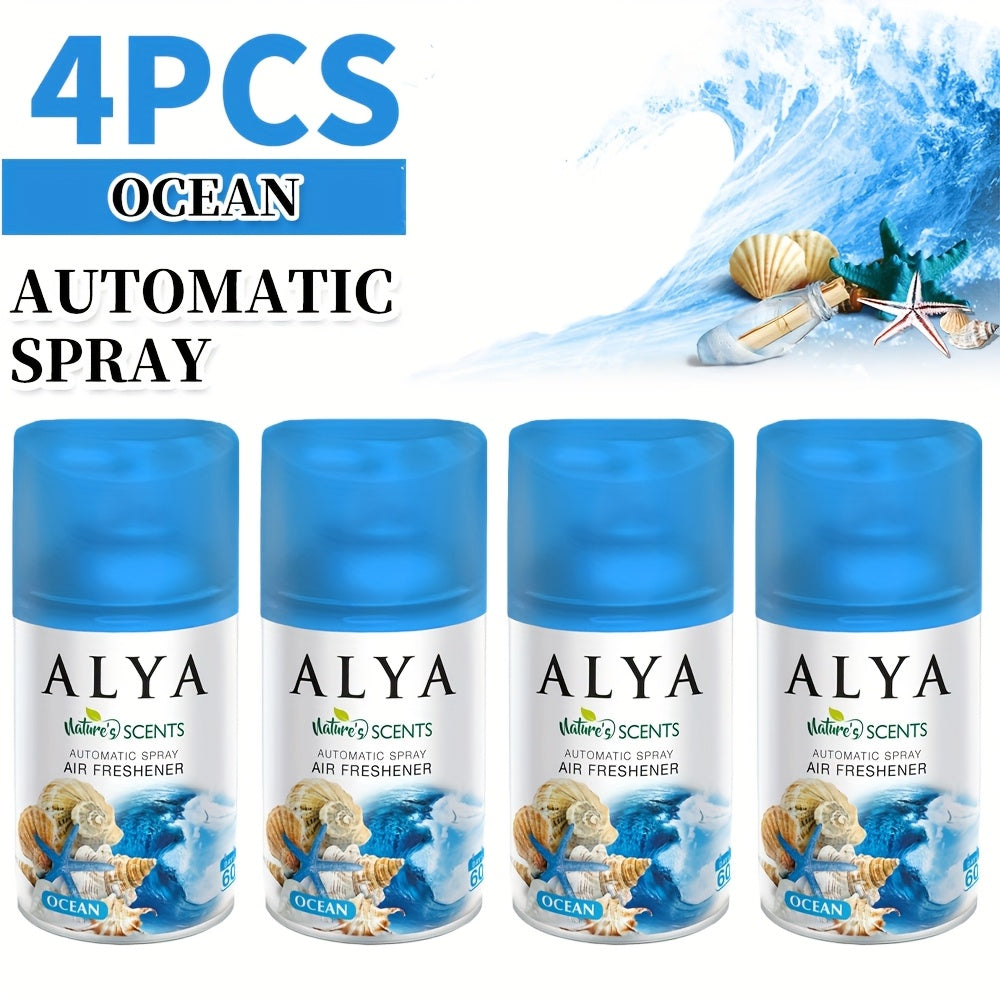 Automatic Spray Air Freshener Refill 8.45 oz, 1 or 4 Pack, 6 Scents Lavender Vanilla Cool Linen Ocean Magnolia Mixed Berries, Odor Eliminating Room Spray for Home Bathroom Car Office Closet