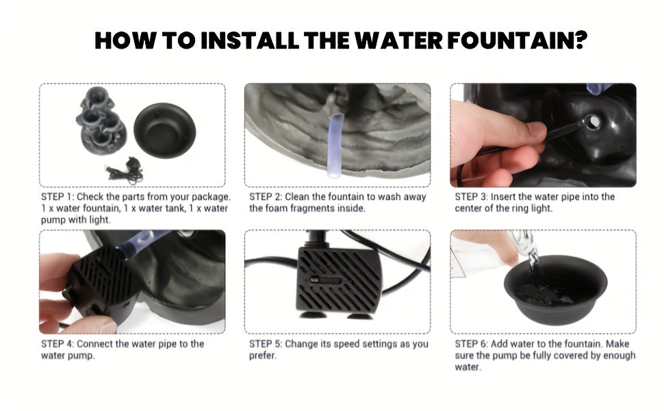 Tabletop Water Fountain Indoor Resin Waterfall with LED Light Realistic Rock Design Plug-In Soothing Ambiance for Bedroom Living Room Office Meditation Desk Decor