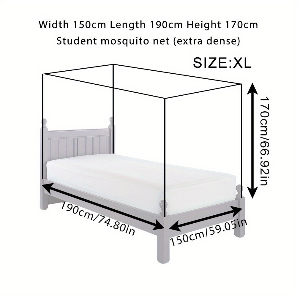 4-Corner Bed Canopy Mosquito Net – Bedroom & Camping | M / L / XL / 2XL