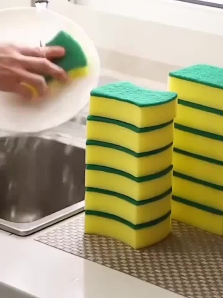 Compressed Double-Sided Kitchen Sponge Set 27 Piece, Multi-Size Dishwashing Sponges Scrubber Pads for Home Cleaning, Space-Saving Expandable Cellulose Sponges Easy to Store