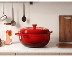 Dutch Oven 5QT 6QT 7.5QT Enameled Cast Iron Cookware with Lid Silicone Handles Oven Safe 500°F Bread Baking Stews Roasts Multiple Colors