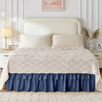 Dust Ruffle Bed Skirt 16 Inch Drop Elastic Wrap Around – Double Ruffle Easy Install Machine Washable, Twin Full Queen King CK, 10 Colors