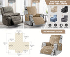 Waterproof Recliner Chair Cover with Pocket – 100% Non-Slip Washable Reclining Chair Slipcover with Adjustable Strap, Pet Friendly Furniture Protector for Dogs Cats, Living Room Home Decor, 1pc