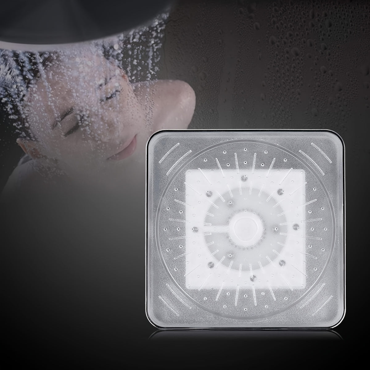 LED Color Changing Rain Shower Head 6 Inch Square - 7 Color Light Up Rainfall Showerhead, Self-Powered High Flow Shower Head with Easy Installation, Bathroom Upgrade