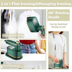 Portable Mini Travel Steamer Iron 40W 60ml Compact Handheld Garment Steamer Wrinkle Remover for Clothes College Dorm Home Travel Essentials