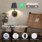Touch Dimmable LED Wall Sconce with Remote USB Battery Backup 3 Color Temperatures Timer for Bedroom Living Room Hallway Low Voltage