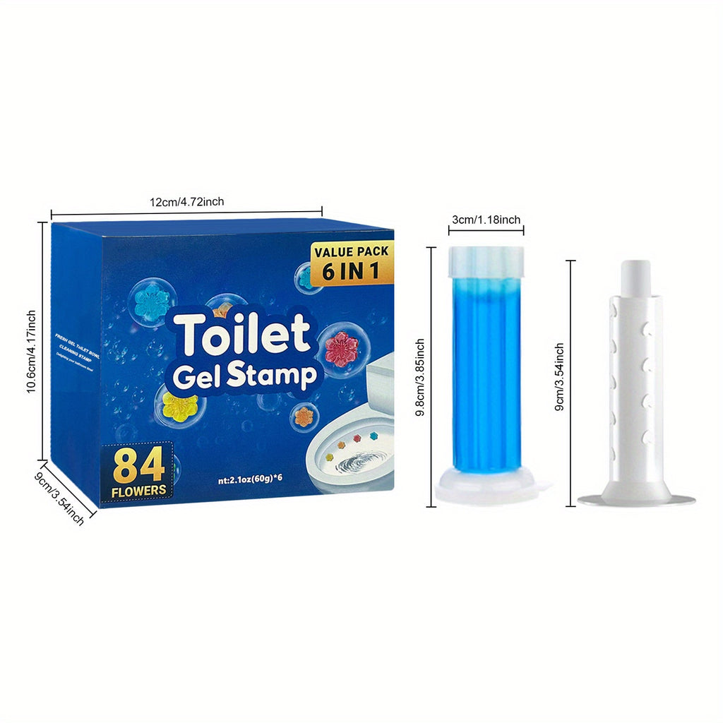 Toilet Bowl Cleaner Gel Stamps with Dispenser – Dissolves Yellow Scale, Water & Urine Stains, Auto-Release Per Flush, Air Freshening Scent, for Toilet, Wash Basin, Bathroom & RV