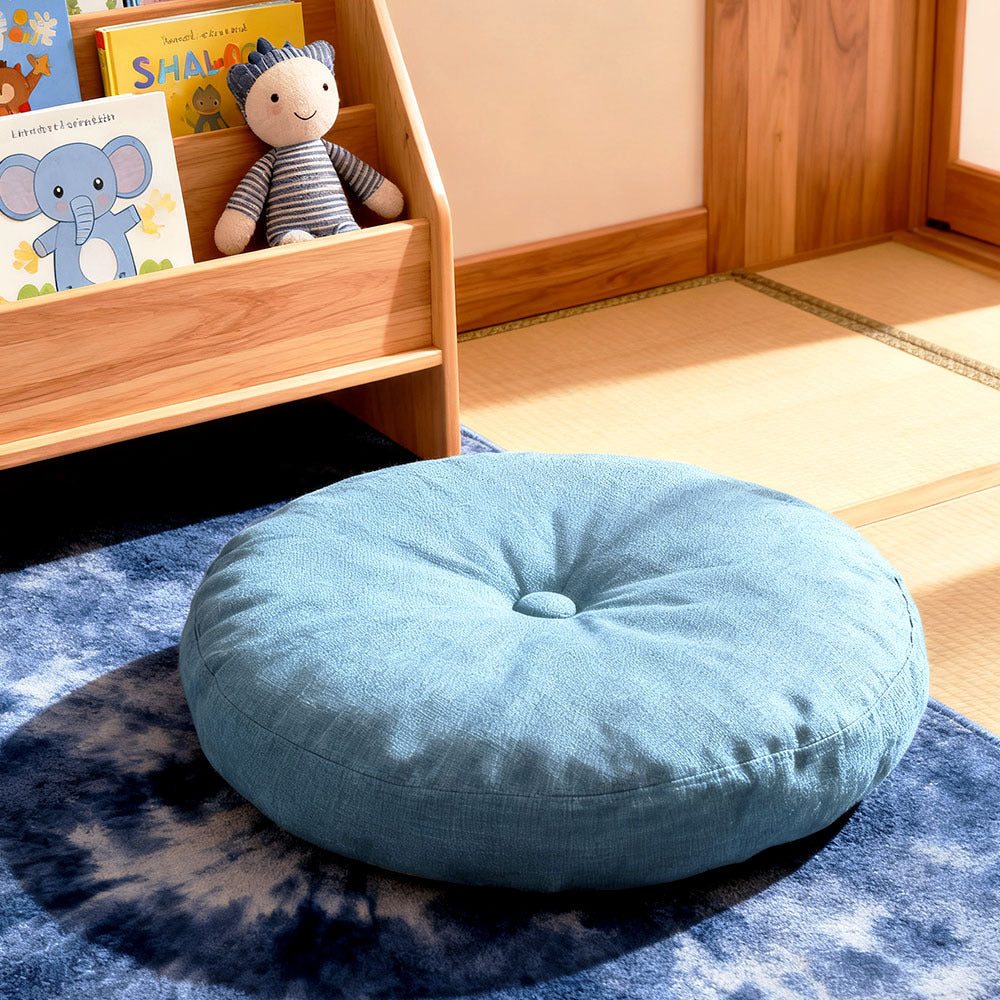 Round Seat Cushion 40x40cm 15cm Thick Firm Futon Meditation Mat Removable Linen Cover Chair Pad for Office Dining Chair Home Decor All Seasons Christmas