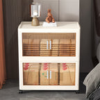 Stackable Foldable Storage Cabinet with Lids – Rolling Wardrobe Organizer 3/4/5/6 Tier with Magnetic Doors, 360° Wheels & Handles for Bedroom, Closet, Kitchen & Office