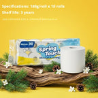4-Ply Ultra-Soft Toilet Paper Bulk Rolls - Virgin Wood Pulp, Thick & Strong, No Flakes, Gentle on Skin, 10 / 20 / 30 Roll Packs for Home, Office & Hotel Bathrooms