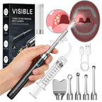 Tonsil Stone Remover with 1080P HD Camera - Visual Removal Kit 6 LED Lights 5 Stainless Tips USB Rechargeable iOS Android App Oral Care Tool