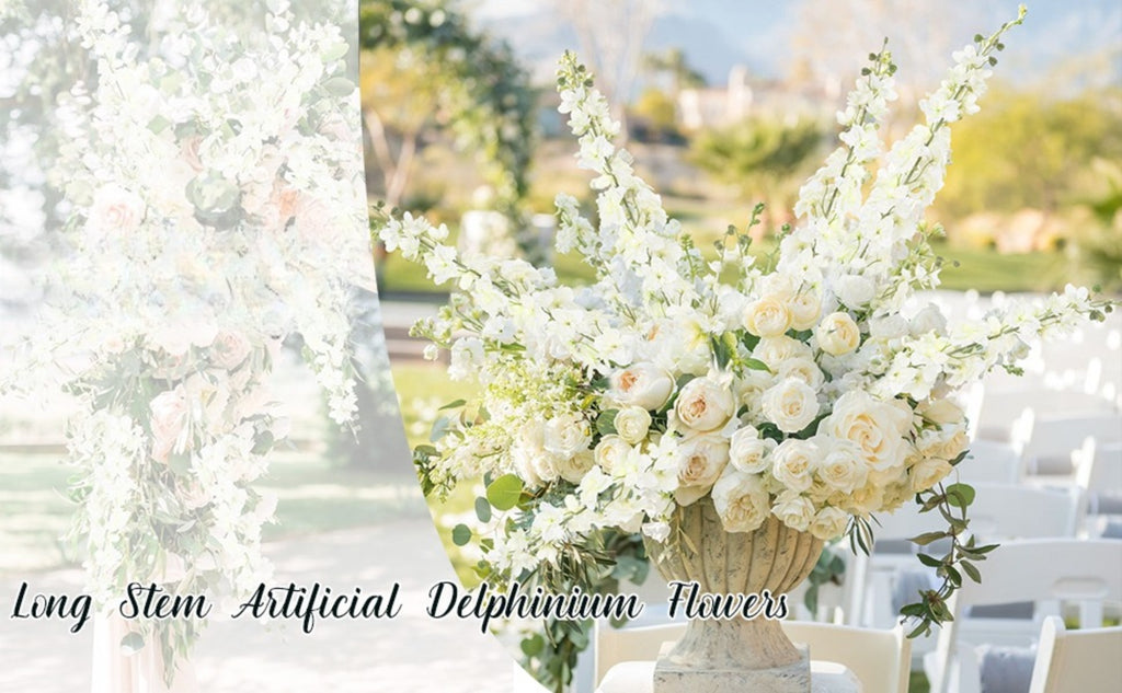 Artificial Delphinium Flowers 6pcs 33.5 Inch Long Stem Faux Snapdragon for Vase, Wedding, Home & Party Decor