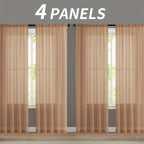 Sheer Gauze Curtains 4 Panels Rod Pocket – Dreamy Transparent Light Filtering Window Drapes for Living Room Bedroom Balcony, 11 Colors 3 Sizes