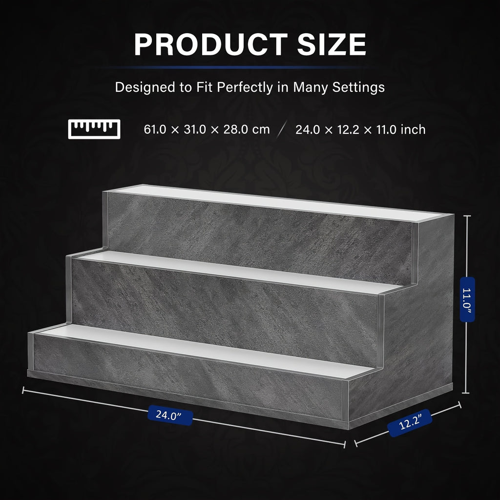 Illuminated Liquor Shelf 24 Inch LED Bar Bottle Display Unit – Wall Mounted Floating Shelf for Home Bar & Man Cave