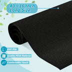 Non-Slip Bathtub Mat 16x40 with Drain Cutout - Peel & Stick Adhesive PEVA Anti-Slip Tub Sticker for Shower Floor Boat Wet Areas, Black