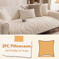 Velvet Sofa Cover Non-Slip Washable Plush Couch Slipcover Pet Friendly Thick Padded Furniture Protector 1 2 3 4 5 Seat Living Room Bedroom
