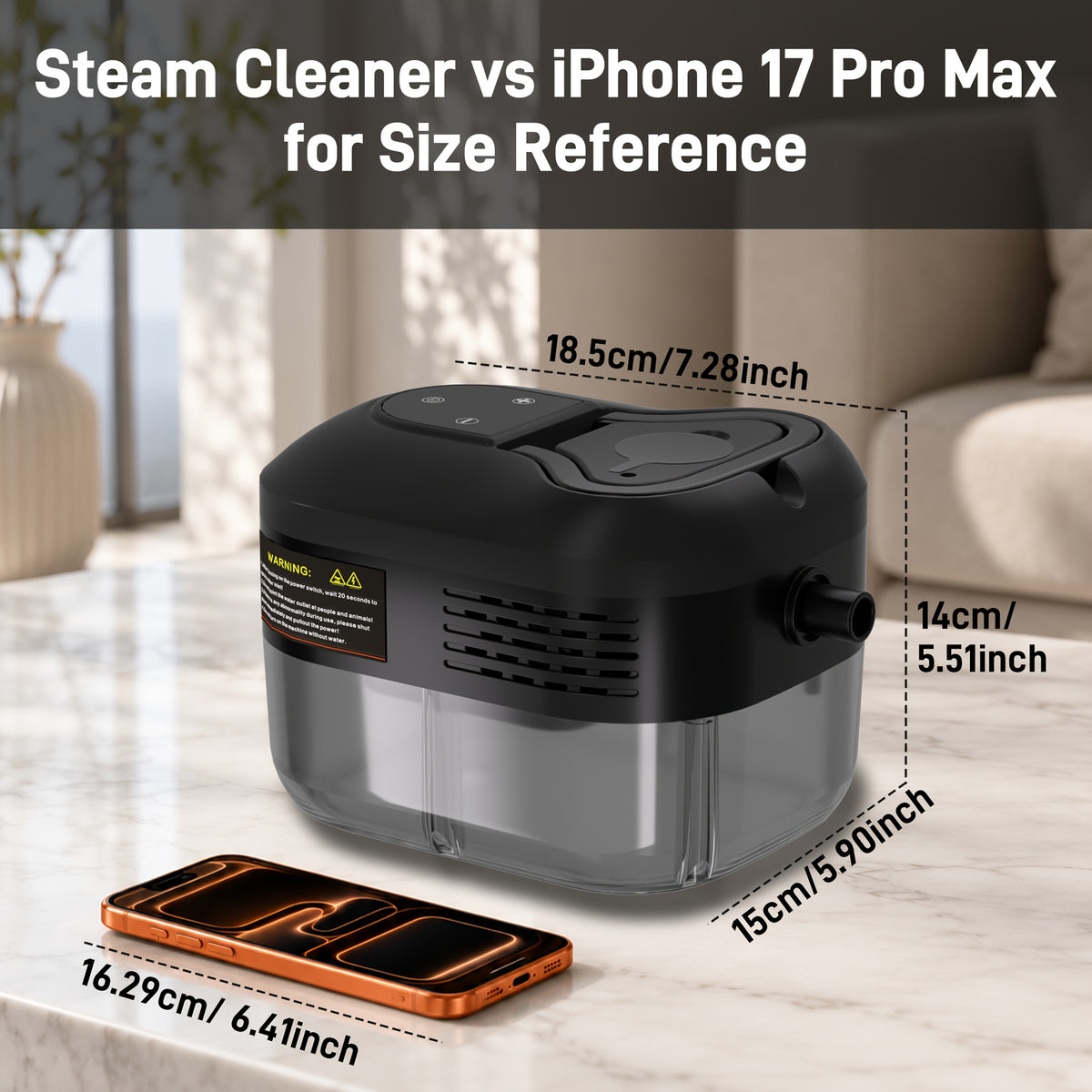 Handheld Steam Cleaner Large-Capacity with Extra-Large Water Tank – Rapid Heating Portable Multi-Function Cleaner for Floors, Cars, Fabrics, Kitchen & Bathroom Tile Grout